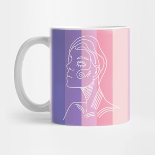 Pastel Stripes Abstract Face Mug